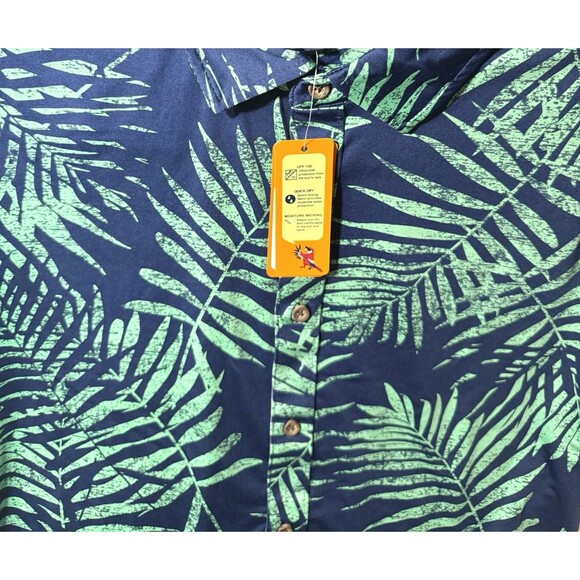 Margaritaville Casual Button Down Collared Men's Shirt Insignia Blue Palm Sz S - Picture 4 of 4